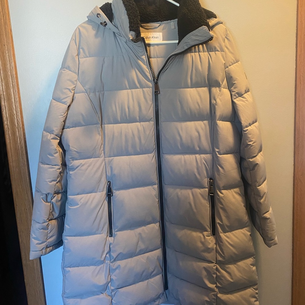 Calvin Klein Gray Puffer Coat